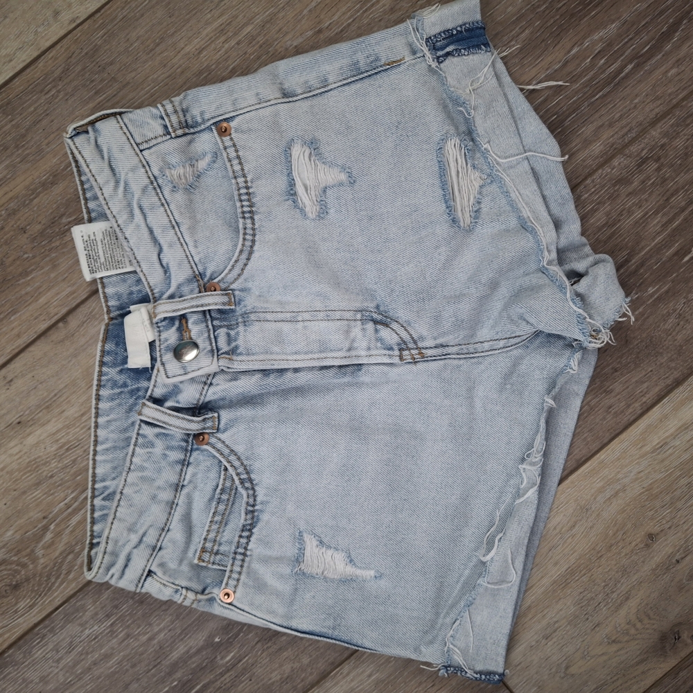 H&M Light Blue High Waist Denim Shorts